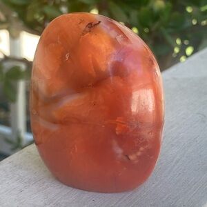 Stunning free form polished carnelian freestanding form